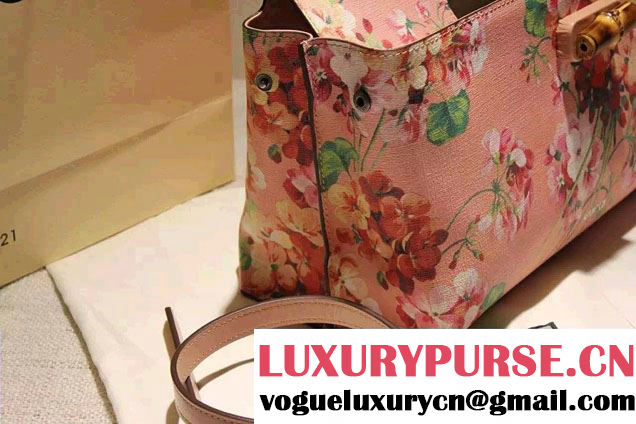 Gucci Bamboo Daily Blooms Print Top Handle Bag 392013 Pink 2016