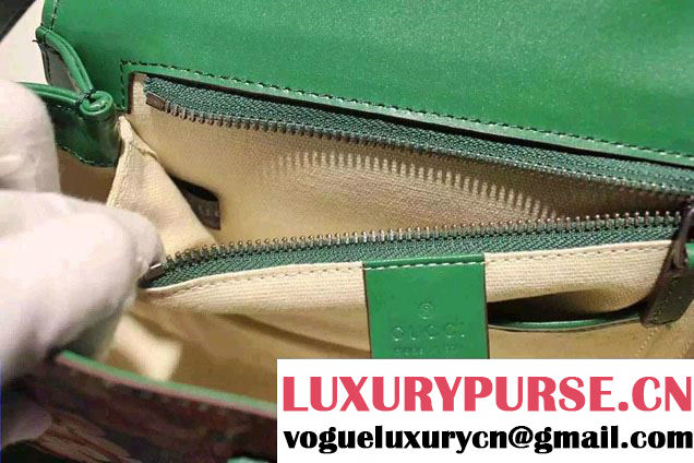 Gucci Bamboo Classic Blooms Print Top Handle Bag 409398 Green 2016