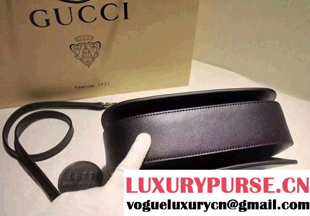 Gucci Bamboo Classic Leather Top Handle Bag 409398 Black 2016