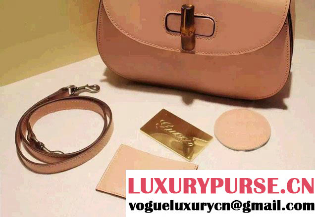 Gucci Bamboo Classic Leather Top Handle Bag 409398 Blush Pink 2016