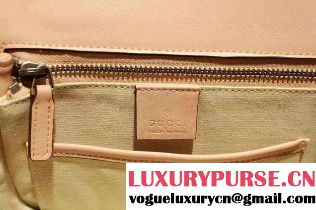 Gucci Bamboo Classic Leather Top Handle Bag 409398 Blush Pink 2016