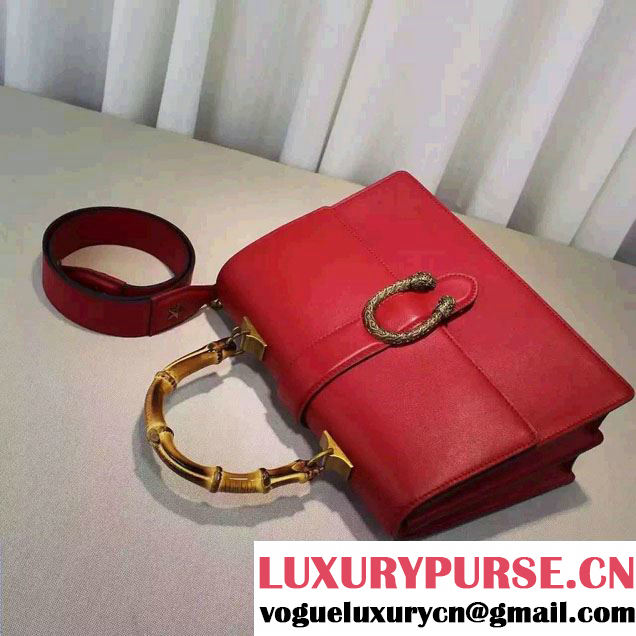 Gucci Dionysus Leather Top Handle Large Bag 421999 Red 2016