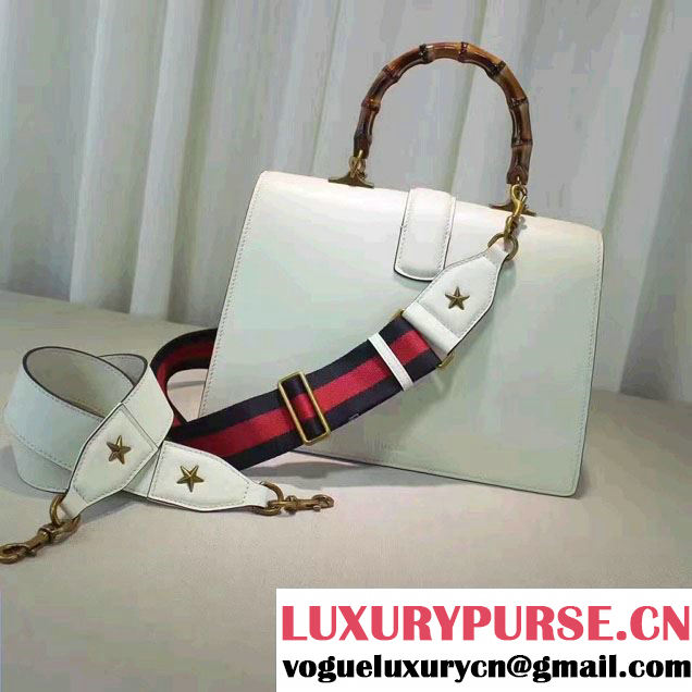 Gucci Dionysus Leather Top Handle Large Bag 421999 White/Blue 2016