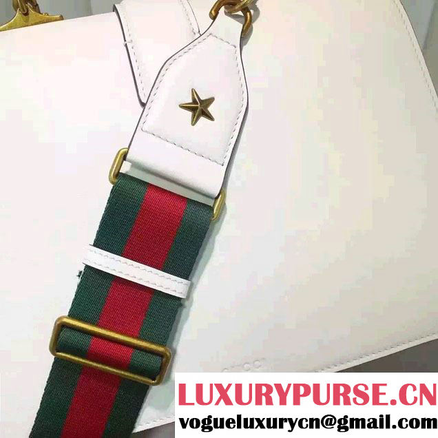 Gucci Dionysus Leather Top Handle Large Bag 421999 White/Green 2016