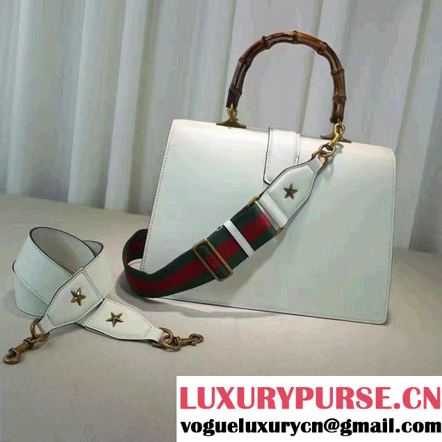 Gucci Dionysus Leather Top Handle Large Bag 421999 White/Green 2016