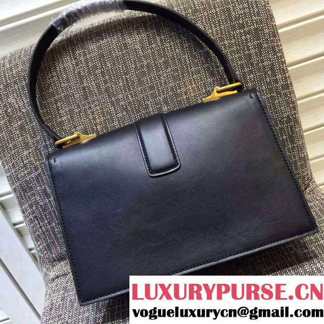 Gucci Cat Lock Leather Top Handle Bag 421997 Black 2016