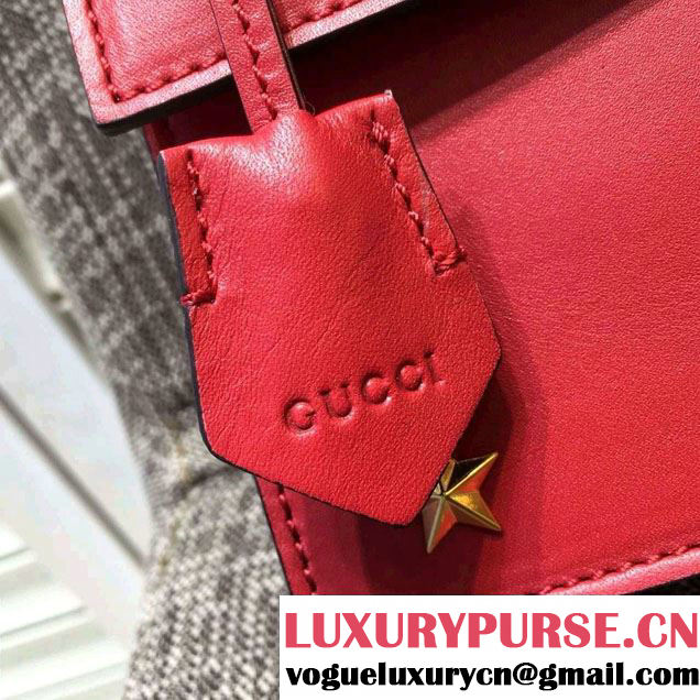 Gucci Cat Lock Leather Top Handle Bag 421997 Red 2016