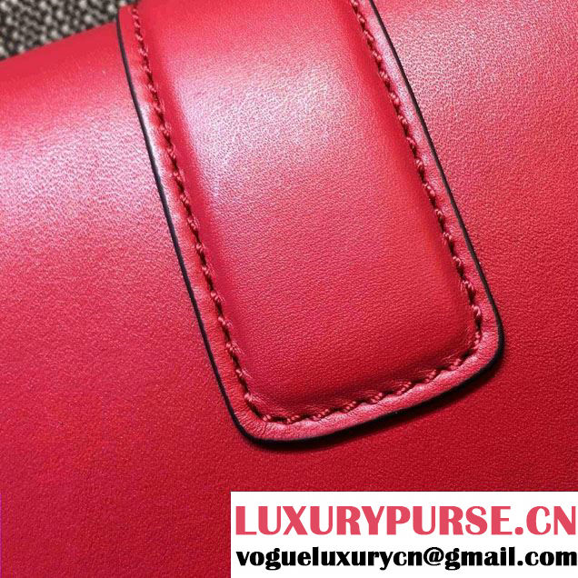 Gucci Cat Lock Leather Top Handle Bag 421997 Red 2016