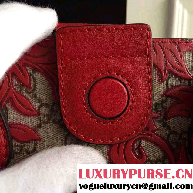 Gucci Arabesque Canvas Top Handle Bag 409531 Red 2016