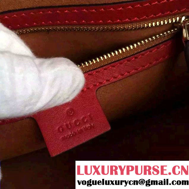 Gucci Arabesque Canvas Top Handle Bag 409531 Red 2016