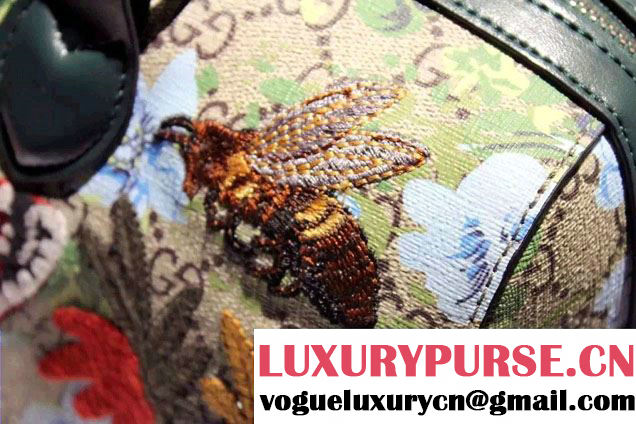 Gucci GG Supreme Floral Print Medium Top Handle Boston Bag 409527 2016