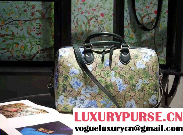 Gucci GG Supreme Floral Print Medium Top Handle Boston Bag 409527 2016