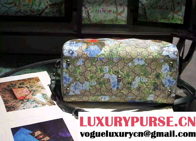 Gucci GG Supreme Floral Print Medium Top Handle Boston Bag 409527 2016