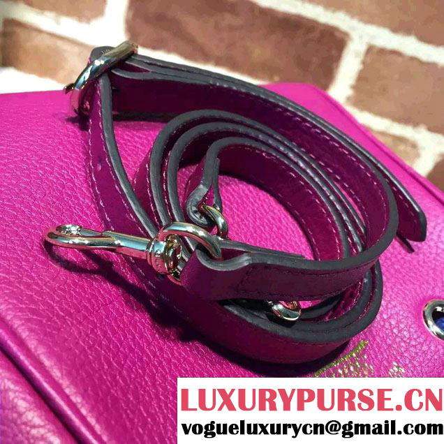 Gucci Mini Bamboo Shopper Leather Top Handle Bag 368823 Purple