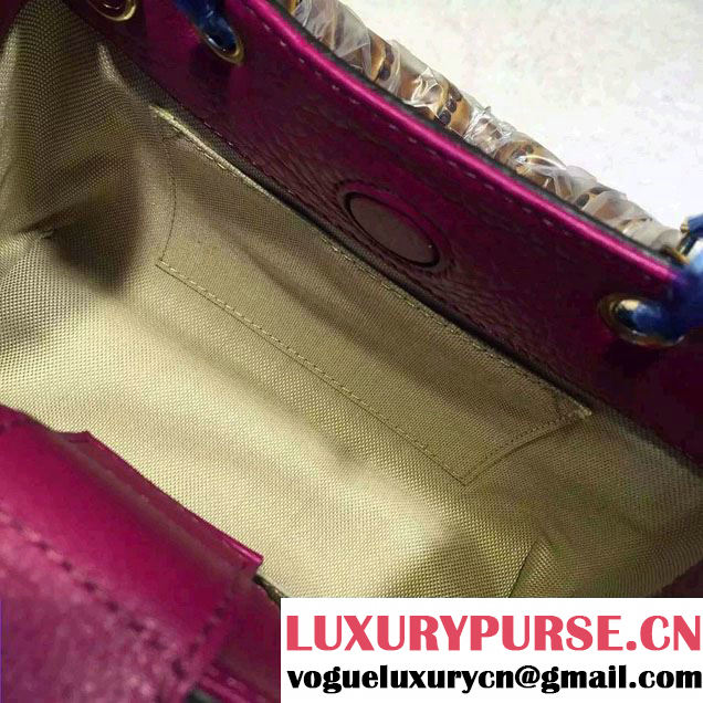 Gucci Mini Bamboo Shopper Leather Top Handle Bag 368823 Purple
