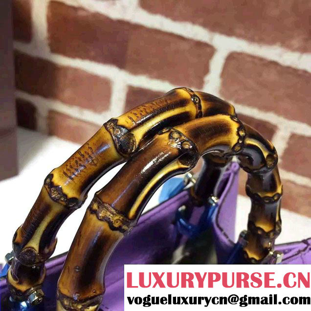 Gucci Mini Bamboo Shopper Leather Top Handle Bag 368823 Lavender