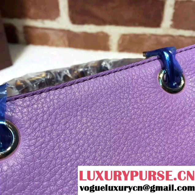 Gucci Mini Bamboo Shopper Leather Top Handle Bag 368823 Lavender