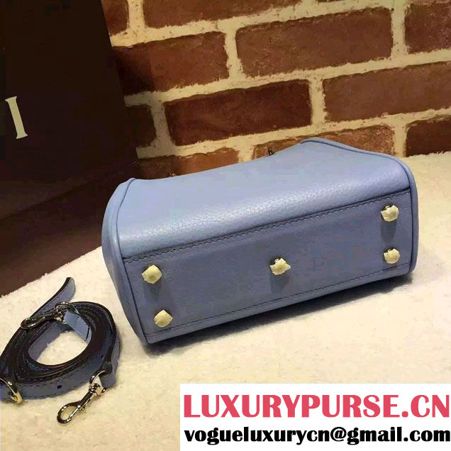 Gucci Mini Bamboo Shopper Leather Top Handle Bag 368823 Sky Blue