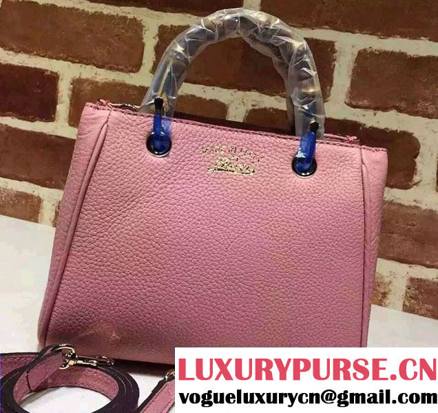 Gucci Mini Bamboo Shopper Leather Top Handle Bag 368823 Pink