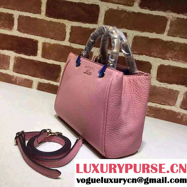 Gucci Mini Bamboo Shopper Leather Top Handle Bag 368823 Pink