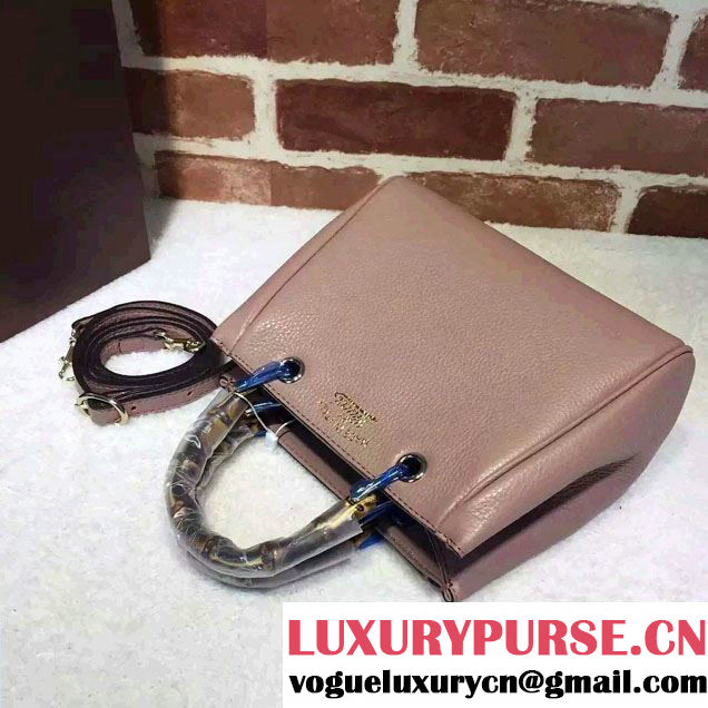 Gucci Mini Bamboo Shopper Leather Top Handle Bag 368823 Nude Pink