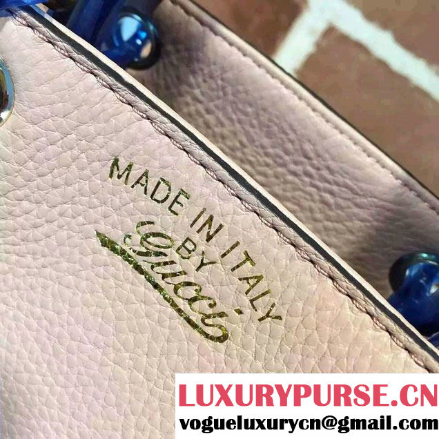 Gucci Mini Bamboo Shopper Leather Top Handle Bag 368823 Nude Pink