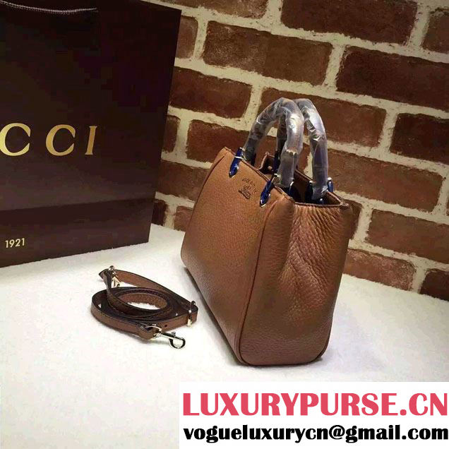 Gucci Mini Bamboo Shopper Leather Top Handle Bag 368823 Brown