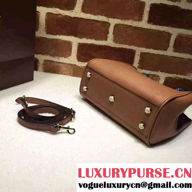 Gucci Mini Bamboo Shopper Leather Top Handle Bag 368823 Brown