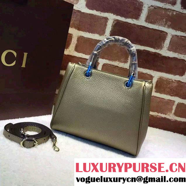 Gucci Mini Bamboo Shopper Leather Top Handle Bag 368823 Gold