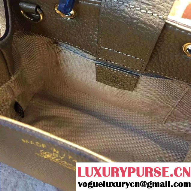 Gucci Mini Bamboo Shopper Leather Top Handle Bag 368823 Gold