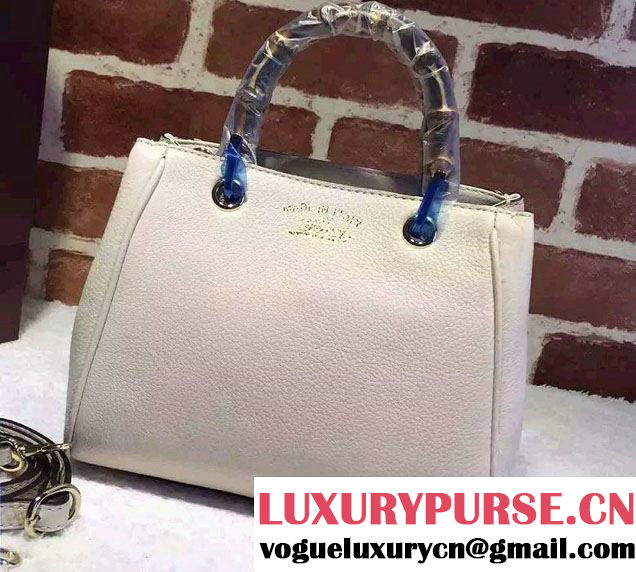 Gucci Mini Bamboo Shopper Leather Top Handle Bag 368823 White