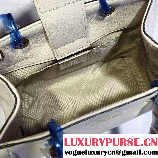 Gucci Mini Bamboo Shopper Leather Top Handle Bag 368823 White