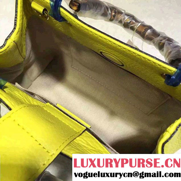 Gucci Mini Bamboo Shopper Leather Top Handle Bag 368823 Yellow