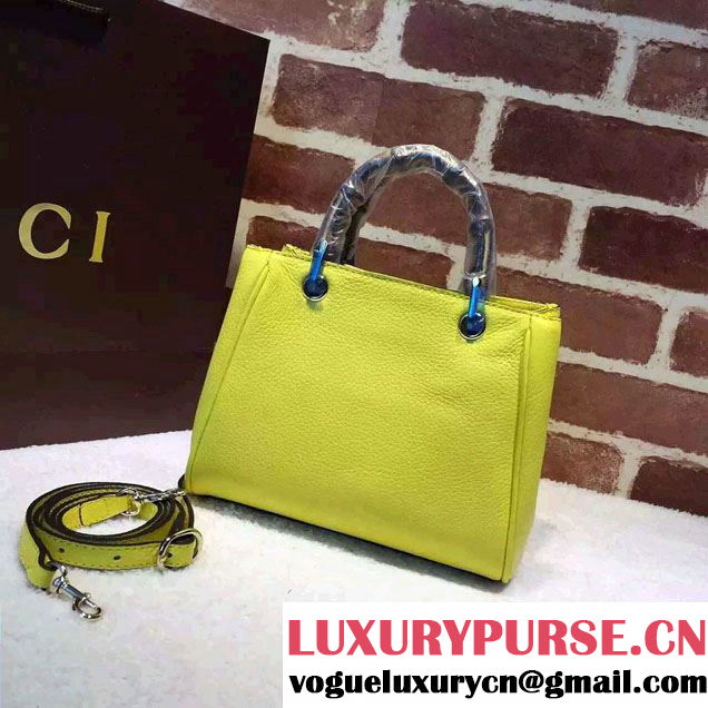 Gucci Mini Bamboo Shopper Leather Top Handle Bag 368823 Yellow