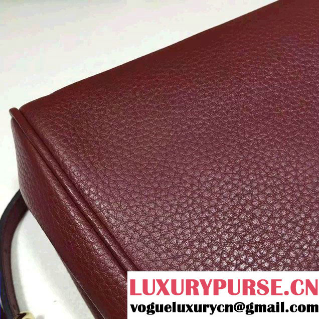 Gucci Mini Bamboo Shopper Leather Top Handle Bag 368823 Burgundy
