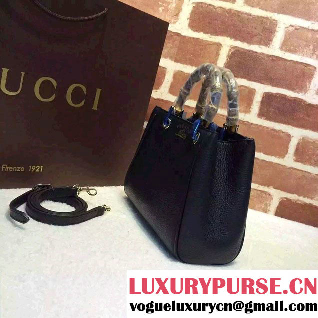 Gucci Mini Bamboo Shopper Leather Top Handle Bag 368823 Black