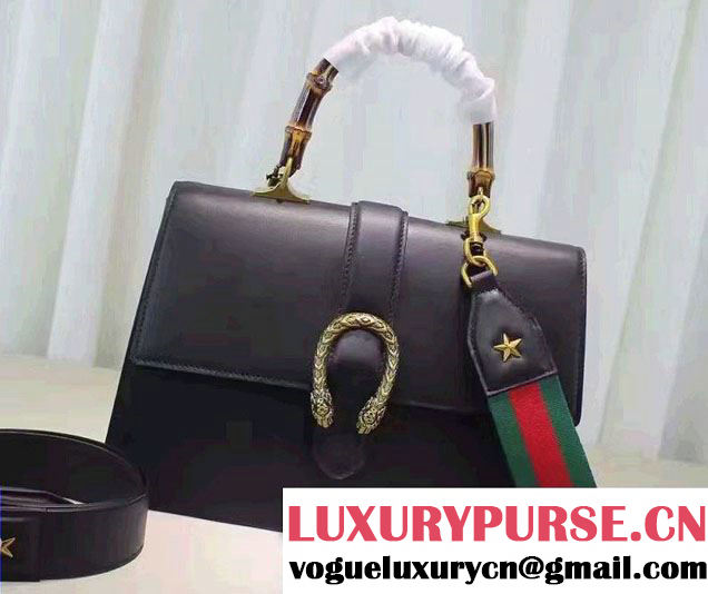 Gucci Dionysus Leather Top Handle Large Bag 421999 Black 2016