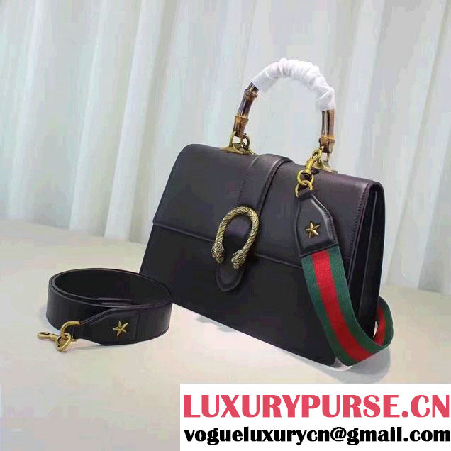 Gucci Dionysus Leather Top Handle Large Bag 421999 Black 2016