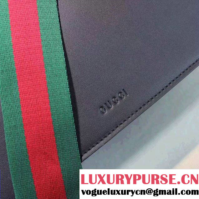 Gucci Dionysus Leather Top Handle Large Bag 421999 Black/Green/Red 2016