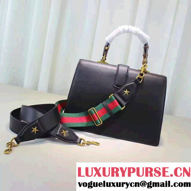 Gucci Dionysus Leather Top Handle Large Bag 421999 Black/Green/Red 2016