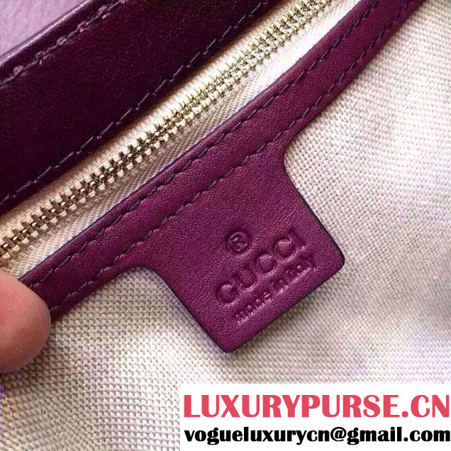 Gucci Fringe Leather Bamboo Top Handle Bag 383929 Burgundy 2016