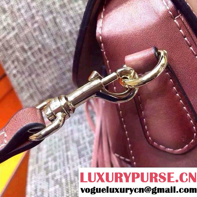 Gucci Fringe Leather Bamboo Top Handle Bag 383929 Nude Pink 2016