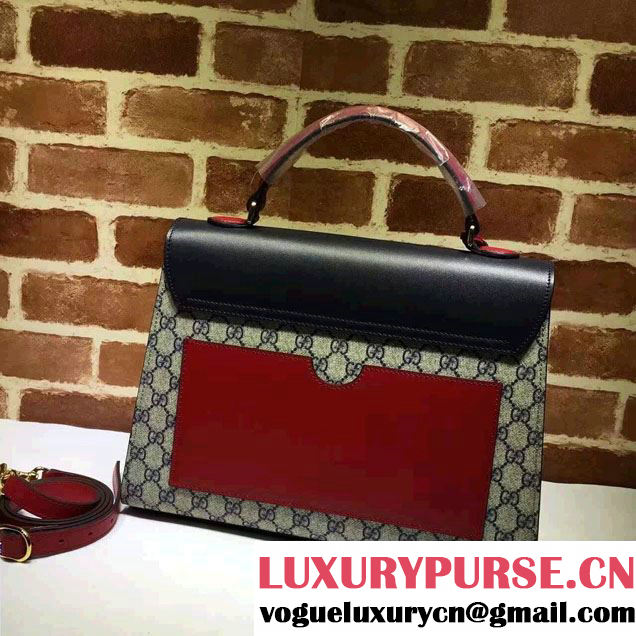 Gucci Padlock GG Supreme Top Handle Medium Bag 432674 Dark Blue 2016