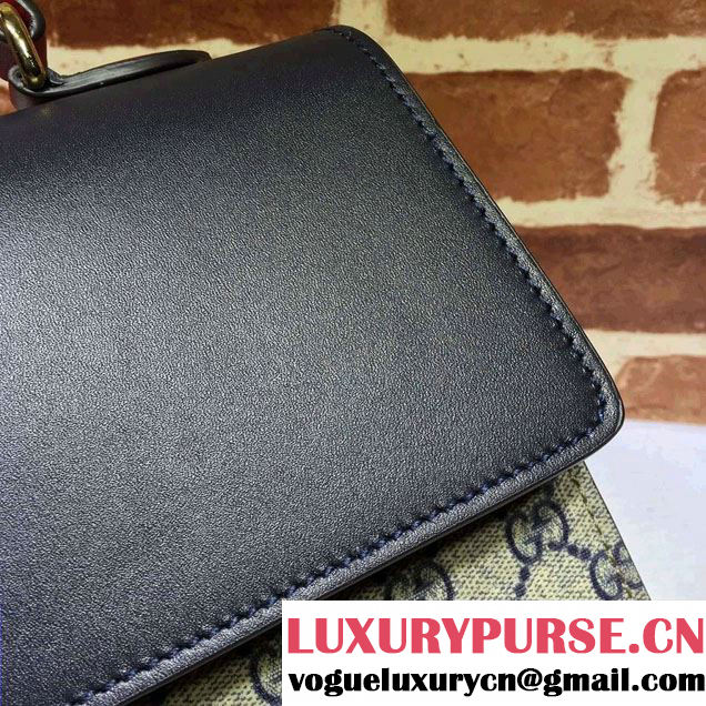 Gucci Padlock GG Supreme Top Handle Medium Bag 432674 Dark Blue 2016