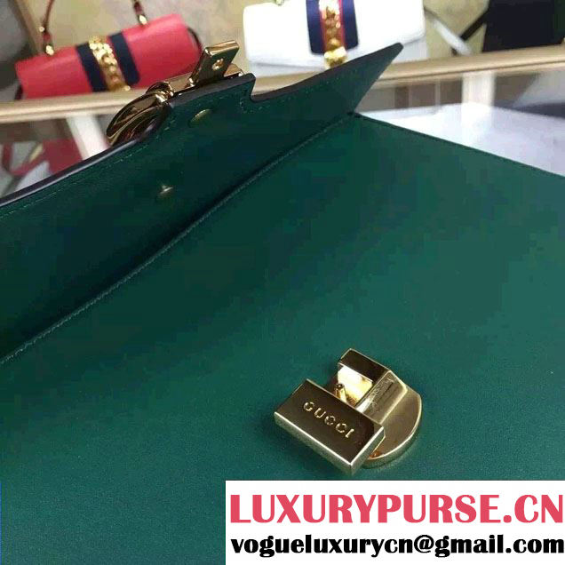 Gucci Sylvie Leather Top Handle Medium Bag 431665 Green 2016