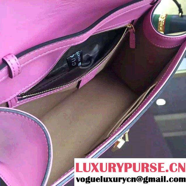 Gucci Sylvie Leather Top Handle Medium Bag 431665 Pink 2016