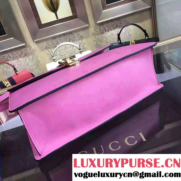 Gucci Sylvie Leather Top Handle Medium Bag 431665 Pink 2016