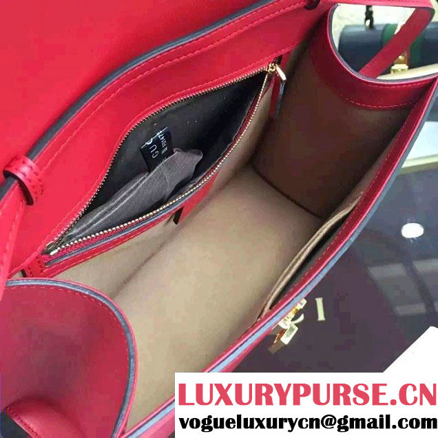 Gucci Sylvie Leather Top Handle Medium Bag 431665 Red 2016