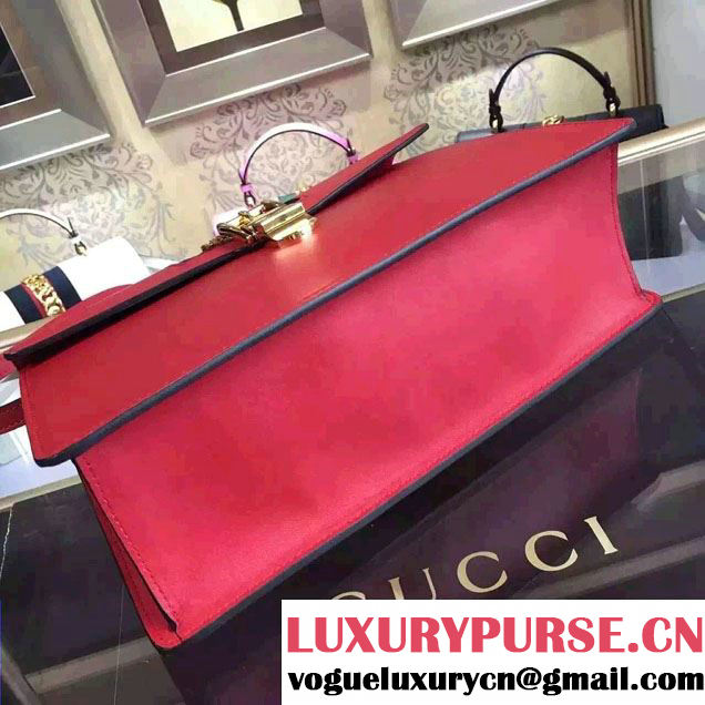 Gucci Sylvie Leather Top Handle Medium Bag 431665 Red 2016