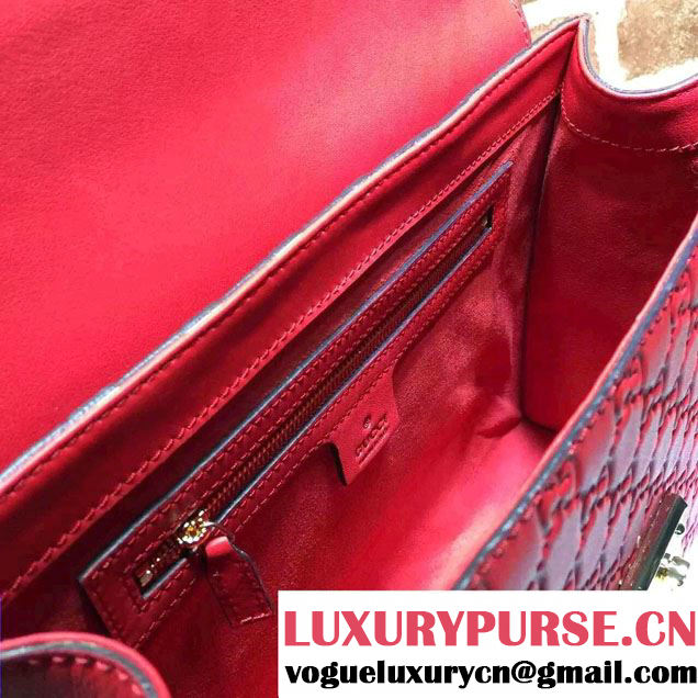 Gucci Padlock Signature Top Handle Medium Bag 428208 Red 2016